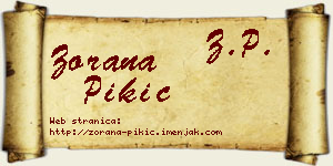 Zorana Pikić vizit kartica